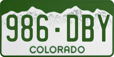 CO license plate 986DBY