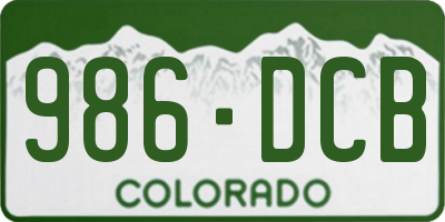 CO license plate 986DCB