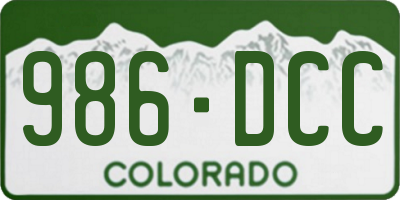 CO license plate 986DCC