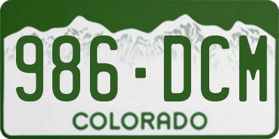 CO license plate 986DCM