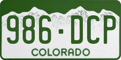 CO license plate 986DCP