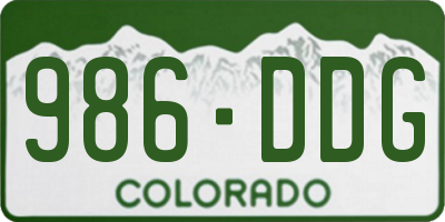 CO license plate 986DDG