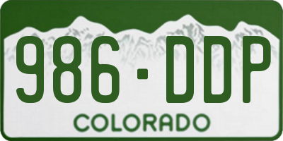 CO license plate 986DDP
