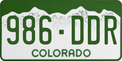 CO license plate 986DDR
