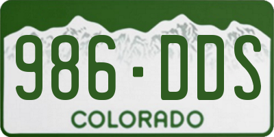 CO license plate 986DDS