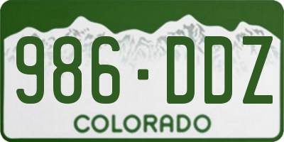 CO license plate 986DDZ