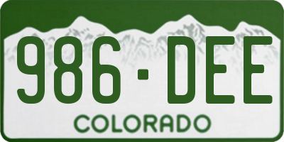 CO license plate 986DEE