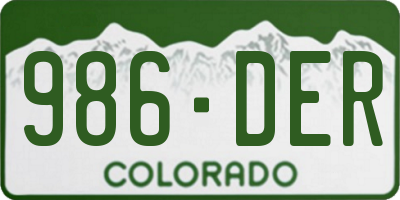 CO license plate 986DER