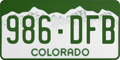 CO license plate 986DFB