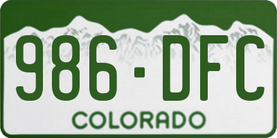 CO license plate 986DFC
