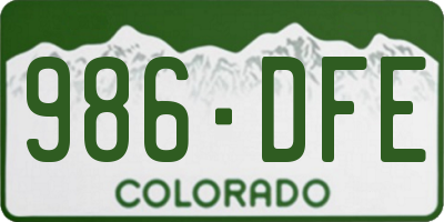 CO license plate 986DFE
