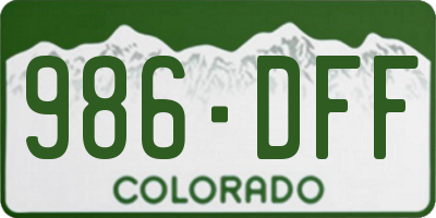 CO license plate 986DFF