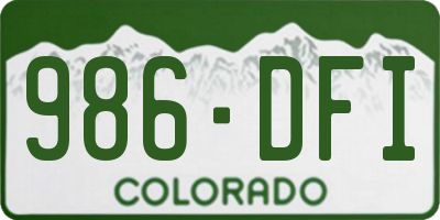 CO license plate 986DFI