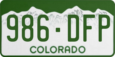 CO license plate 986DFP