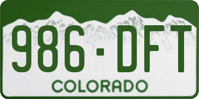 CO license plate 986DFT