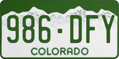 CO license plate 986DFY