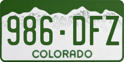 CO license plate 986DFZ