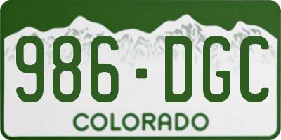 CO license plate 986DGC