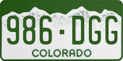 CO license plate 986DGG