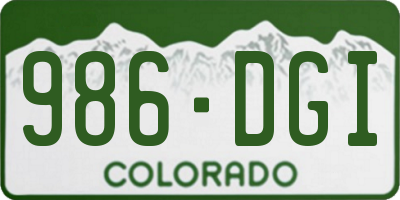 CO license plate 986DGI