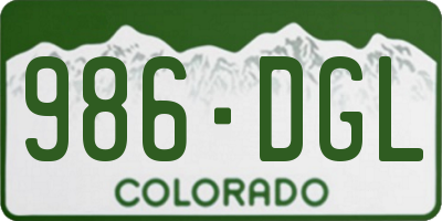 CO license plate 986DGL