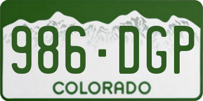 CO license plate 986DGP