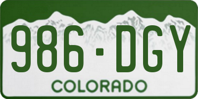 CO license plate 986DGY