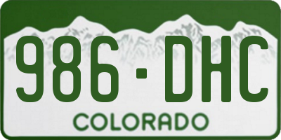 CO license plate 986DHC