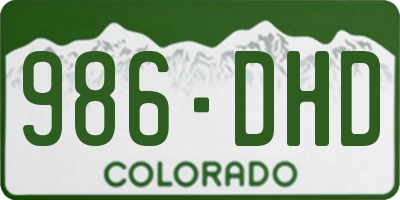 CO license plate 986DHD