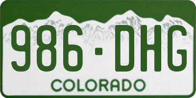 CO license plate 986DHG