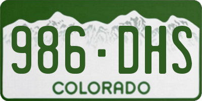 CO license plate 986DHS