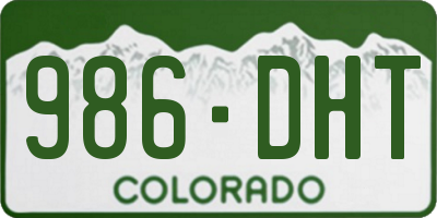 CO license plate 986DHT