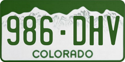 CO license plate 986DHV