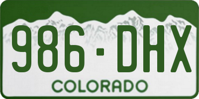 CO license plate 986DHX