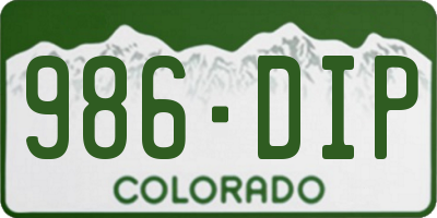 CO license plate 986DIP