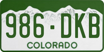 CO license plate 986DKB