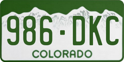 CO license plate 986DKC