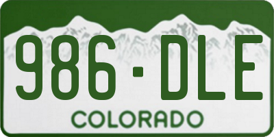CO license plate 986DLE