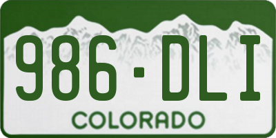 CO license plate 986DLI