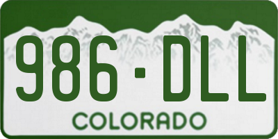 CO license plate 986DLL
