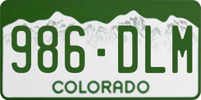 CO license plate 986DLM