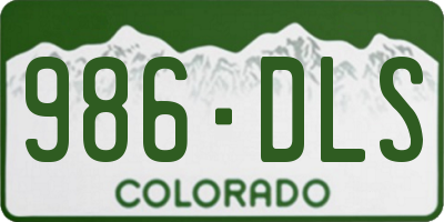 CO license plate 986DLS