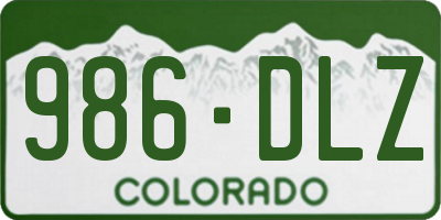 CO license plate 986DLZ