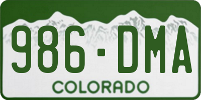 CO license plate 986DMA