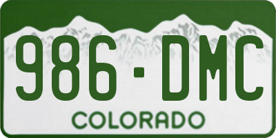 CO license plate 986DMC