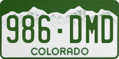 CO license plate 986DMD