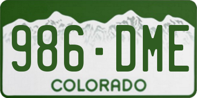 CO license plate 986DME