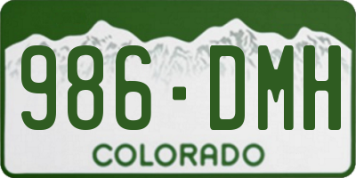 CO license plate 986DMH
