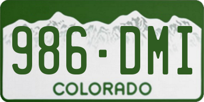 CO license plate 986DMI