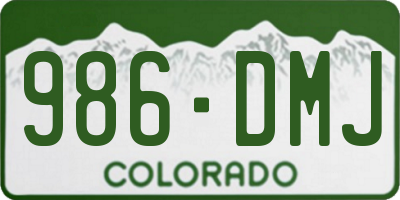 CO license plate 986DMJ